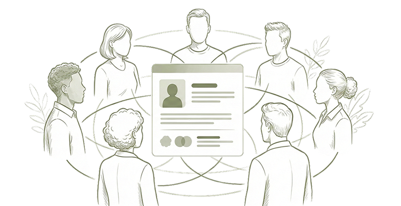 Illustration réseau de partage et gestion de la page